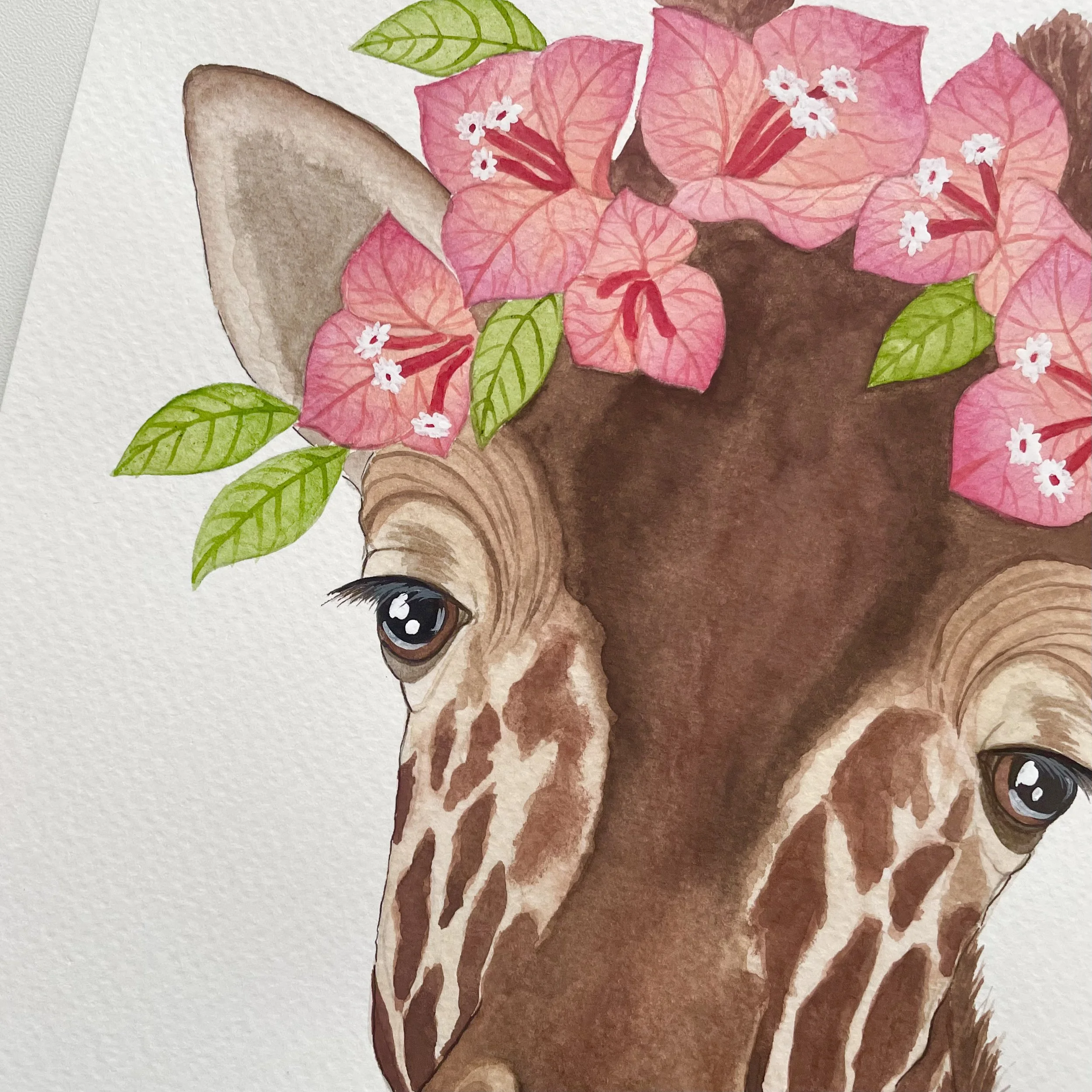 Genevieve Flower Crown Giraffe — Amy Richards Illustration